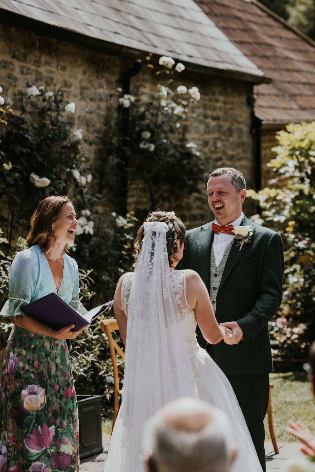 Elegant English countryside wedding ceremony